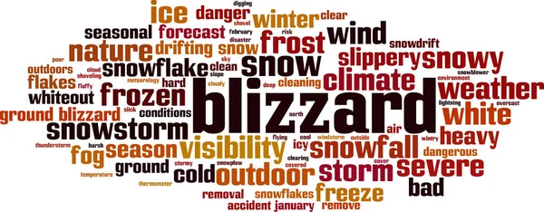 Blizzard Słowo Cloud Koncepcja Ilustracja Wektorowa — Wektor stockowy