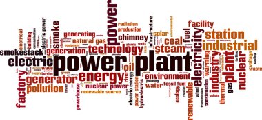 Santral kelime bulutu kavramı. Vektör çizim