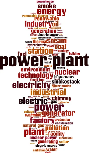 Power Plant Słowo Cloud Koncepcja Ilustracja Wektorowa — Wektor stockowy
