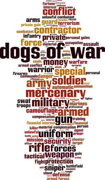 Dogs War Word Cloud Concept Vector Illustration — Stock Vector