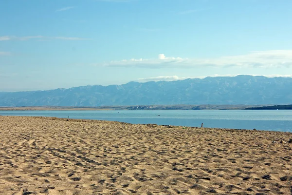 Praia Areia Rainha Nin Montanha Velebit Croácia — Fotografia de Stock