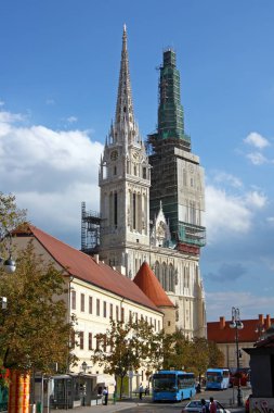 Zagreb, Hırvatistan 14 Eylül 2013 görünümü, Katedrali, varsayım, Kutsal Bakire Meryem Zagreb üzerinden Kaptol sokak, Hırvatistan