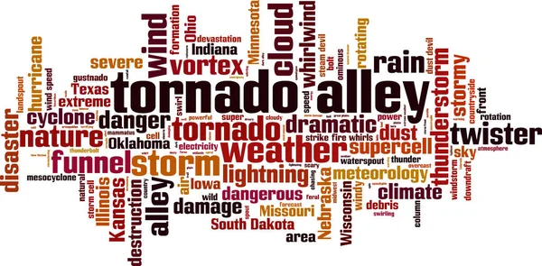 Tornado Alley Słowo Cloud Koncepcja Ilustracja Wektorowa — Wektor stockowy