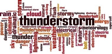 Fırtına kelime bulutu kavramı. Vektör çizim