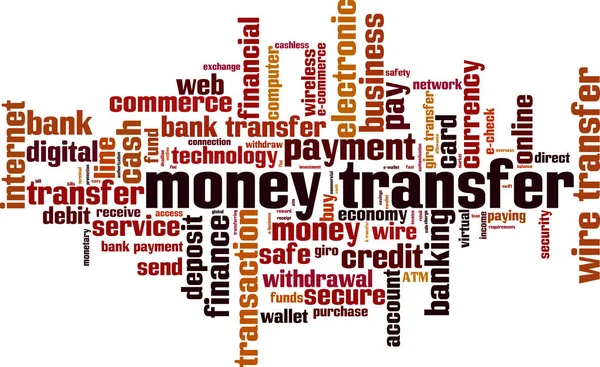 Geld Transfer Word Cloud Concept Vectorillustratie — Stockvector