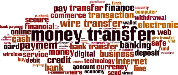 Geld Transfer Word Cloud Concept Vectorillustratie — Stockvector