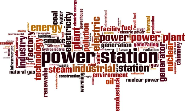 Power Station Słowo Cloud Koncepcja Ilustracja Wektorowa — Wektor stockowy