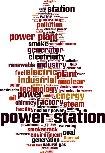 発電所の単語の雲概念 ベクトル図 — ストックベクタ