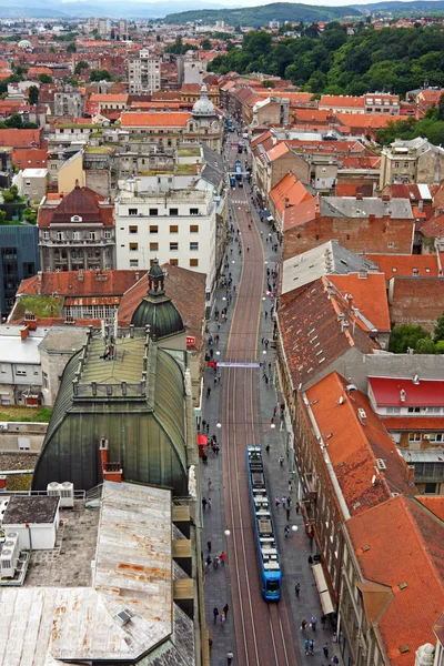 Zagreb Croazia Giugno 2013 Veduta Ilica Strada Più Lunga Del — Foto Stock