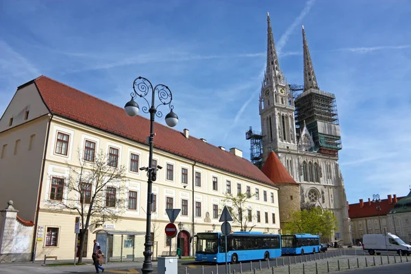 Zagreb Croacia Marzo 2014 Vista Catedral Asunción Santísima Virgen María — Foto de Stock