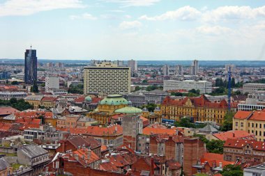 Zagreb, Hırvatistan - 12 Haziran 2013: zagreb şehir çatılar, Hırvatistan görünümünü