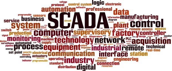 Scada の単語の雲の概念 ベクトル図 — ストックベクタ