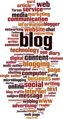 Blog kelime bulutun kavramı. Vektör çizim