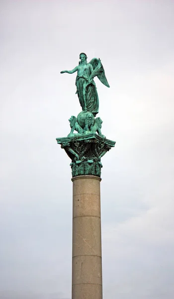 Szobor Király Wilhelm Oszlop Schlossplatz Stuttgart — Stock Fotó