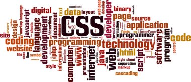 CSS kelime bulutu kavramı. Vektör çizim