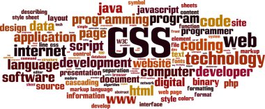 CSS kelime bulutu kavramı. Vektör çizim