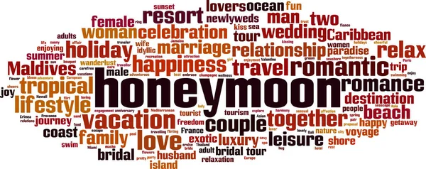Honeymoon Word Cloud Concept Vector Illustration — Stock Vector