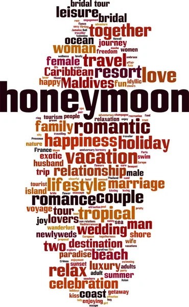 Honeymoon Word Cloud Concept Vector Illustration — Stock Vector