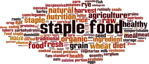 Staple food word cloud concept. Vector illustration — Stock Illustration Staple Food Word Cloud Concept Vector Illustration Royalty Free Stock Illustrations