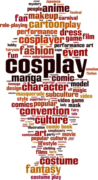 Cosplay Word Cloud Konceptet Vektorillustration — Stock vektor