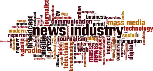 News Concept Cloud Mot Industrie Illustration Vectorielle — Image vectorielle