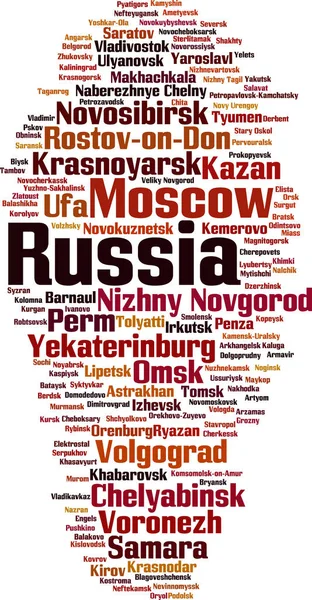 ロシア語クラウド コンセプトの都市 ベクトル図 — ストックベクタ