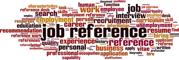 Job Reference Word Cloud Concept Vector Illustration — Stock Vector