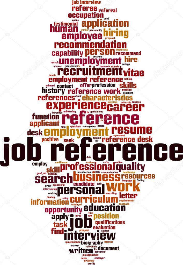 Job reference word cloud concept. Vector illustration