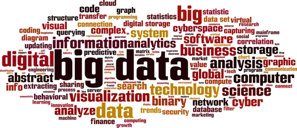 Concetto Big Data Word Cloud Illustrazione Vettoriale — Vettoriale Stock