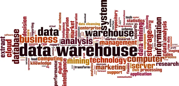 Data Warehouse Word Cloud Konzept Vektorillustration — Stockvektor