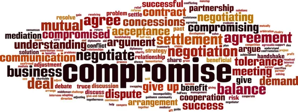 Compromise Word Cloud Concept Collage Made Words Compromise Vector Illustration — Stock Vector