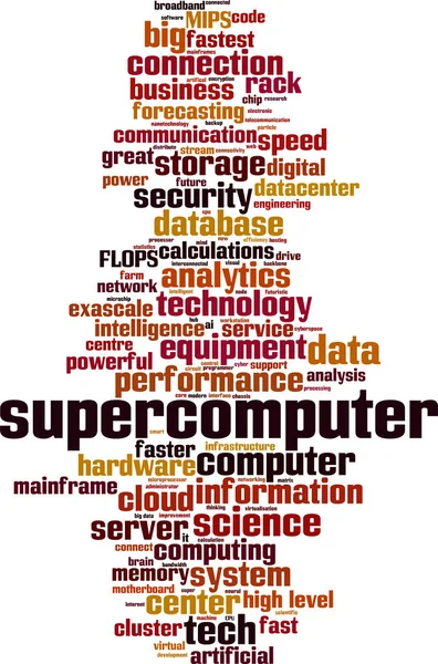 Superkomputer Słowo Cloud Koncepcja Kolaż Słów Superkomputer Ilustracja Wektorowa — Wektor stockowy