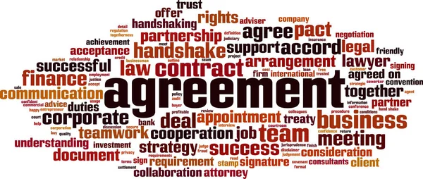 Agreement Word Cloud Concept Collage Made Words Agreement Vector Illustration — Stock Vector