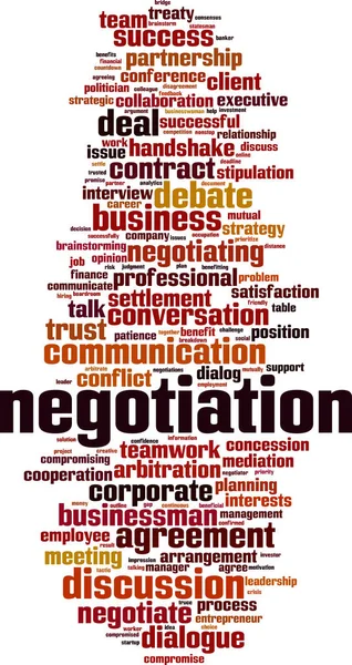 Negotiation Word Cloud Concept Collage Made Words Negotiation Vector Illustration — Stock Vector