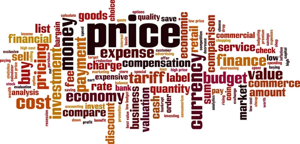 Pris Word Cloud Konceptet Kollage Gjorda Ord Pris Vektorillustration — Stock vektor