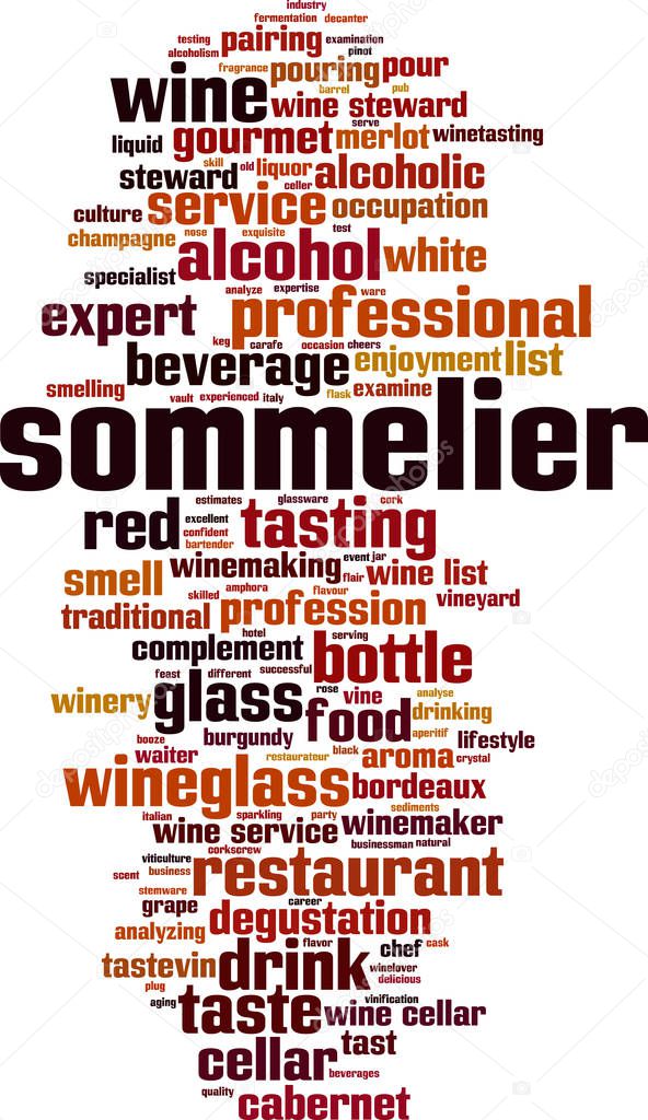 Sommelier cloud concept. Collage made of words about sommelier. Vector illustration