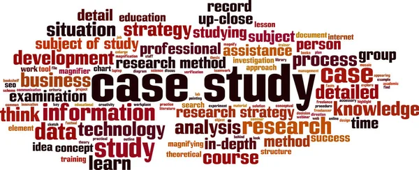 Fallstudie Cloud Konceptet Kollage Gjorda Ord Fallstudie Vektorillustration — Stock vektor