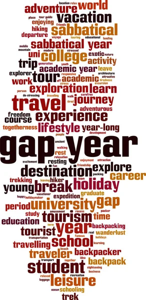 Gap Year Cloud Konzept Collage Aus Wörtern Über Das Lückenjahr — Stockvektor