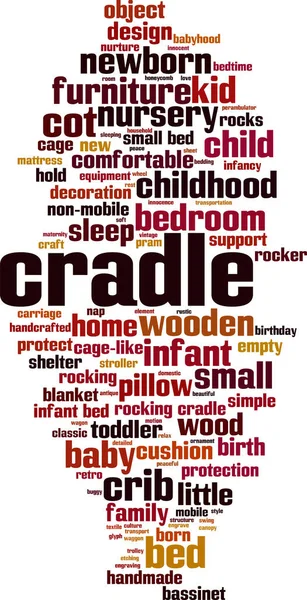 Cradle Word Cloud Konceptet Collage Gjord Ord Vagga Vektor Illustration — Stock vektor