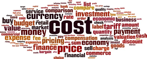 Cost Woord Cloud Concept Collage Gemaakt Van Woorden Kosten Vector — Stockvector