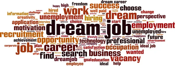 Ονειρεμένη Δουλειά Κολάζ Φτιαγμένο Από Λέξεις Για Την Ονειρεμένη Δουλειά — Διανυσματικό Αρχείο