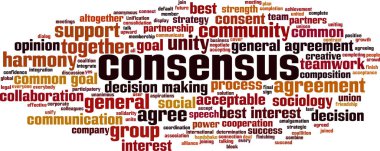 Consensus word cloud concept. Collage made of words about consensus. Vector illustration clipart