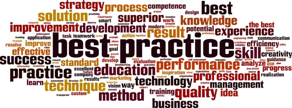 Best Practice Parola Concetto Cloud Collage Fatto Parole Sulle Migliori — Vettoriale Stock