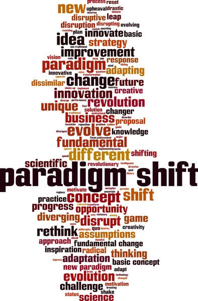 Paradigma Kayması Kelime Bulut Kavramı Paradigma Değişimi Ile Ilgili Kelimelerden — Stok Vektör