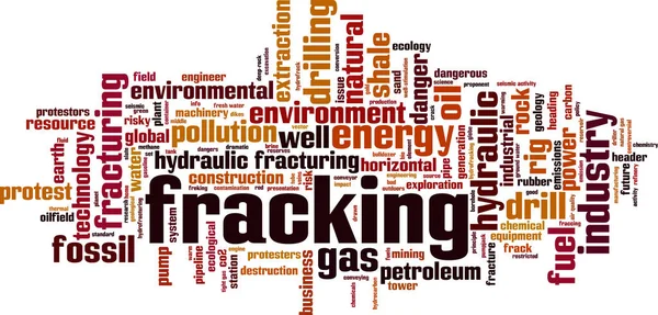 Fracking Słowo Chmura Koncepcji Kolaż Wykonany Słów Fracking Ilustracja Wektorowa — Wektor stockowy