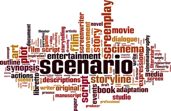 Word Cloud Scenario Related Wording — 스톡 벡터