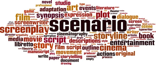 Word Cloud Scenario Related Wording — 스톡 벡터