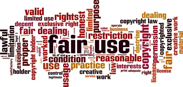 Fair Use Word Cloud Concept Collage Made Words Fair Dealing — Stock Vector