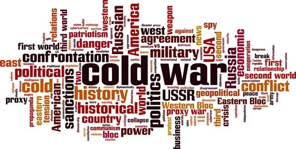 冷战词云概念 拼贴是有关冷战的词汇 矢量插图 — 图库矢量图片