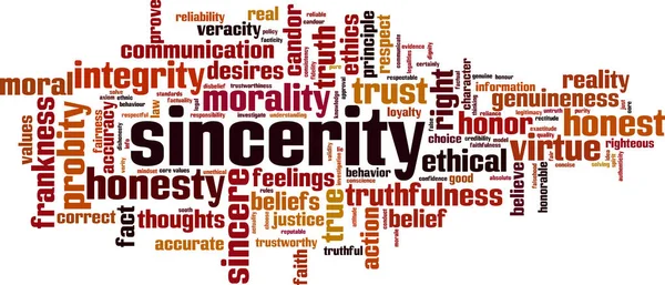 Sincerity Word Cloud Concept Collage Made Words Sincerity Vector Illustration — Stock Vector